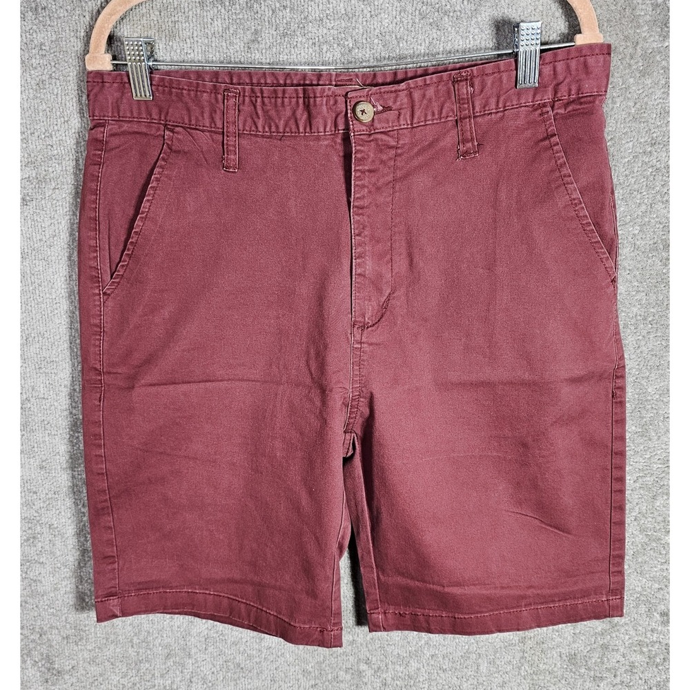 Hudson & Barrow‎ NYC Chino Shorts Mens Size 34 Maroon Stretch Pockets
